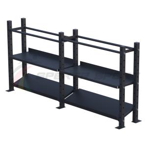 Купить Модульный стеллаж для гантелей, гирь и медболов 2580х430х1200 (2 секции) в Новопавловске 