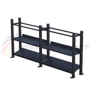 Купить Модульный стеллаж для гантелей, гирь и медболов 3780х430х1200 (2 секции) в Новопавловске 